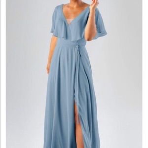 Slate Blue bridesmaid dress by Kennedy Blue. Size 8. Worn once.